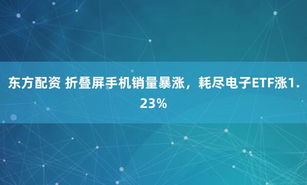 东方配资 折叠屏手机销量暴涨，耗尽电子ETF涨1.23%
